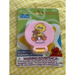 Sesame‎ Beginnings Big Bird Pacifier Holder Clip Teether Holder Toy NEW